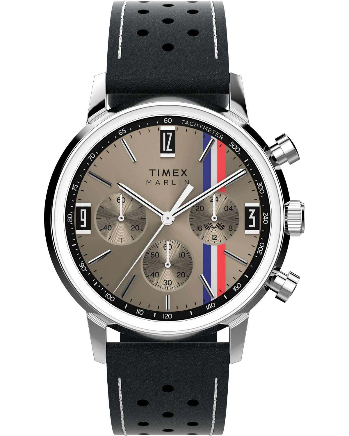 Ρολόι TIMEX Marlin Chronograph Black Leather Strap