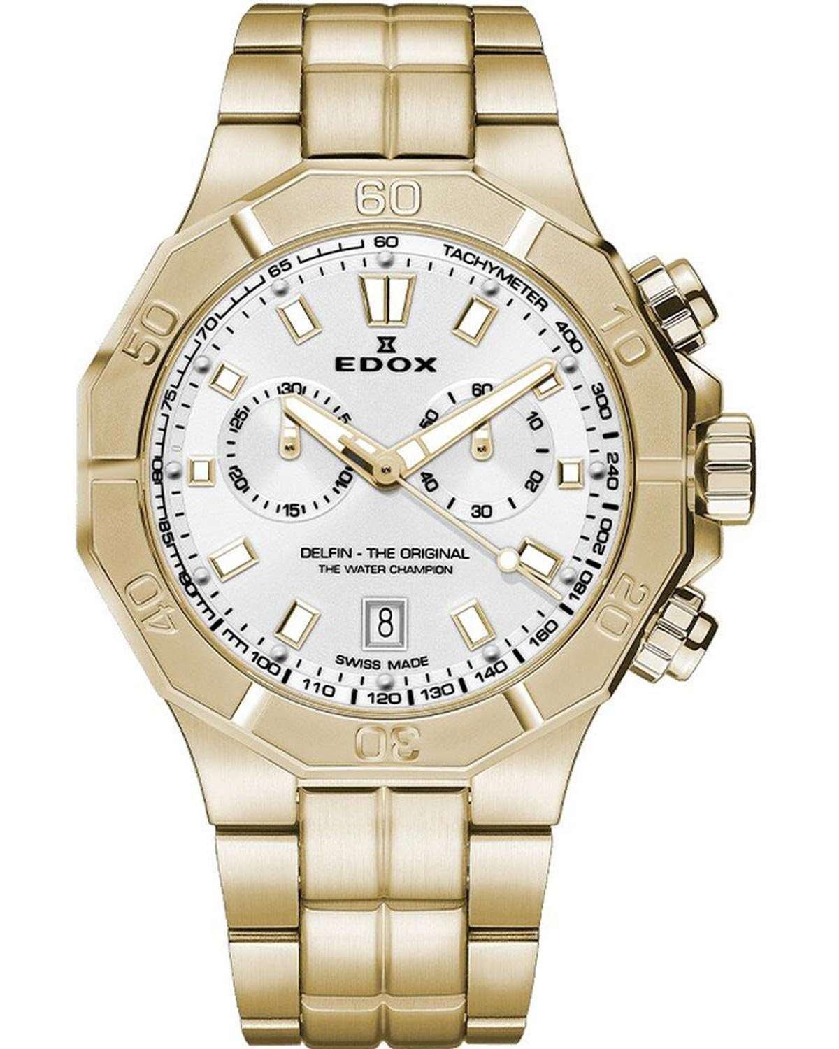 Ρολόι EDOX Delfin The Original Chronograph Gold Stainless Steel Bracelet