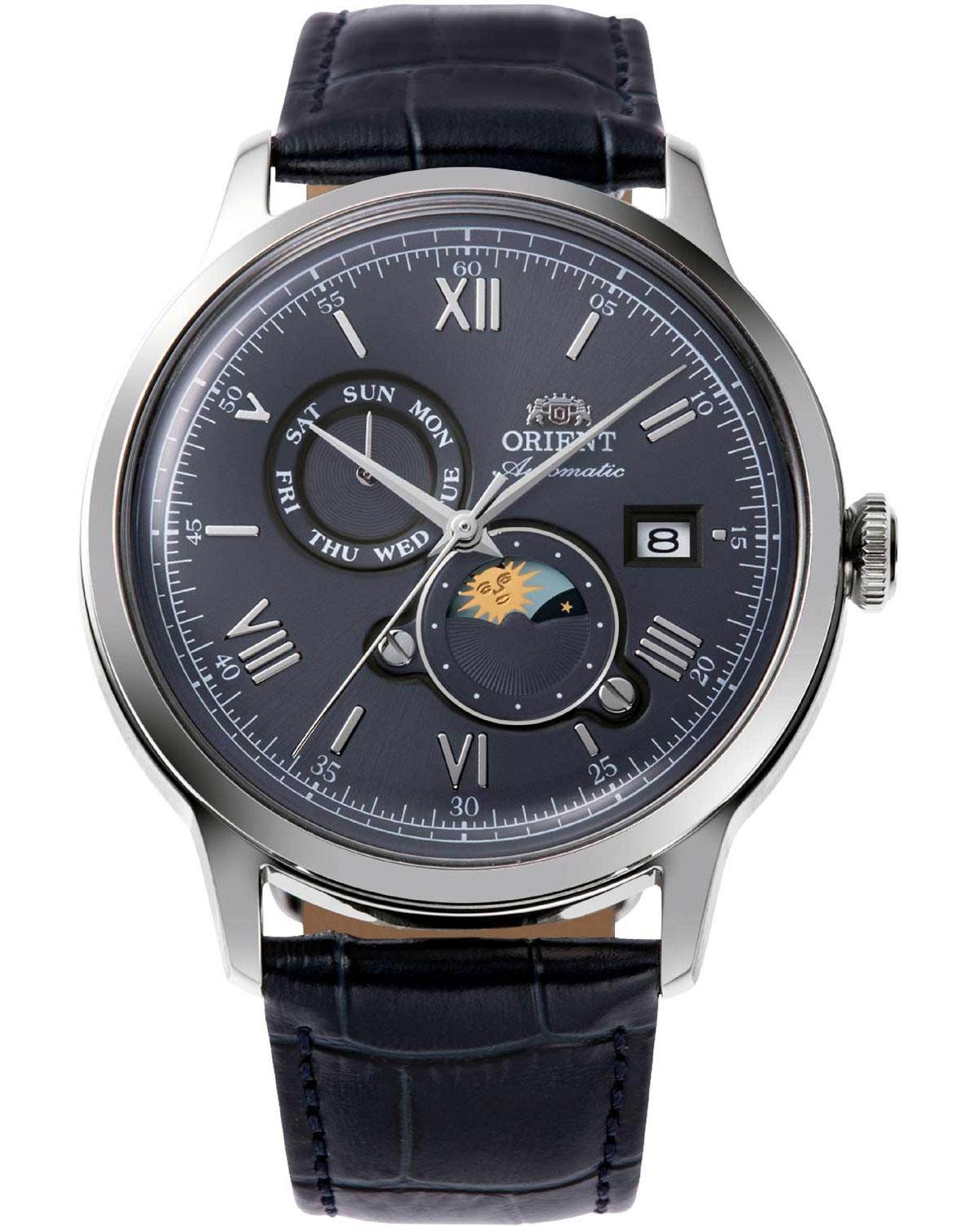 Ρολόι ORIENT Classic Sun and Moon Automatic Blue Leather Strap