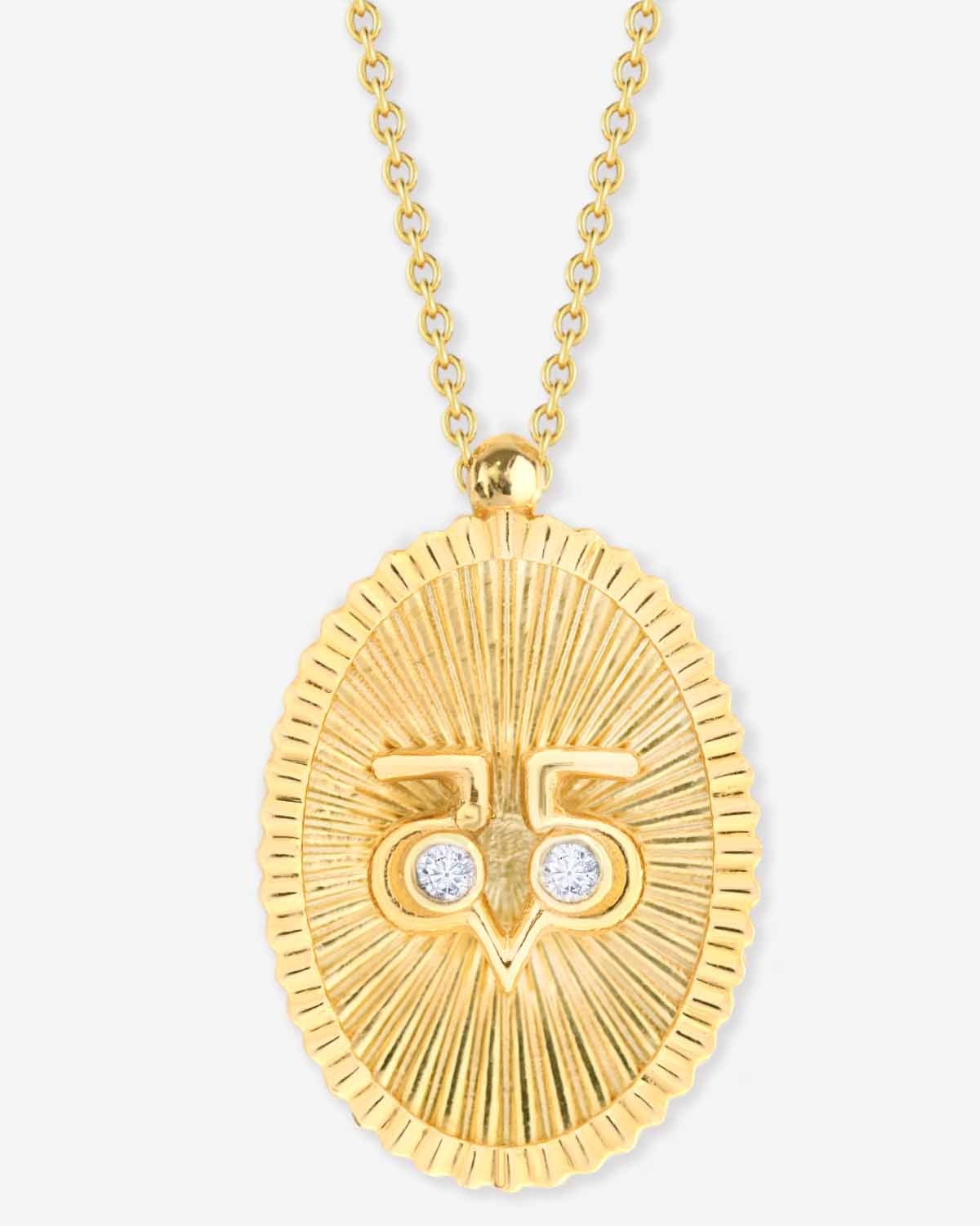 Κολιέ SOLEDOR The Radiant Owl Amulet από επιχρυσωμένο Ασήμι 925
