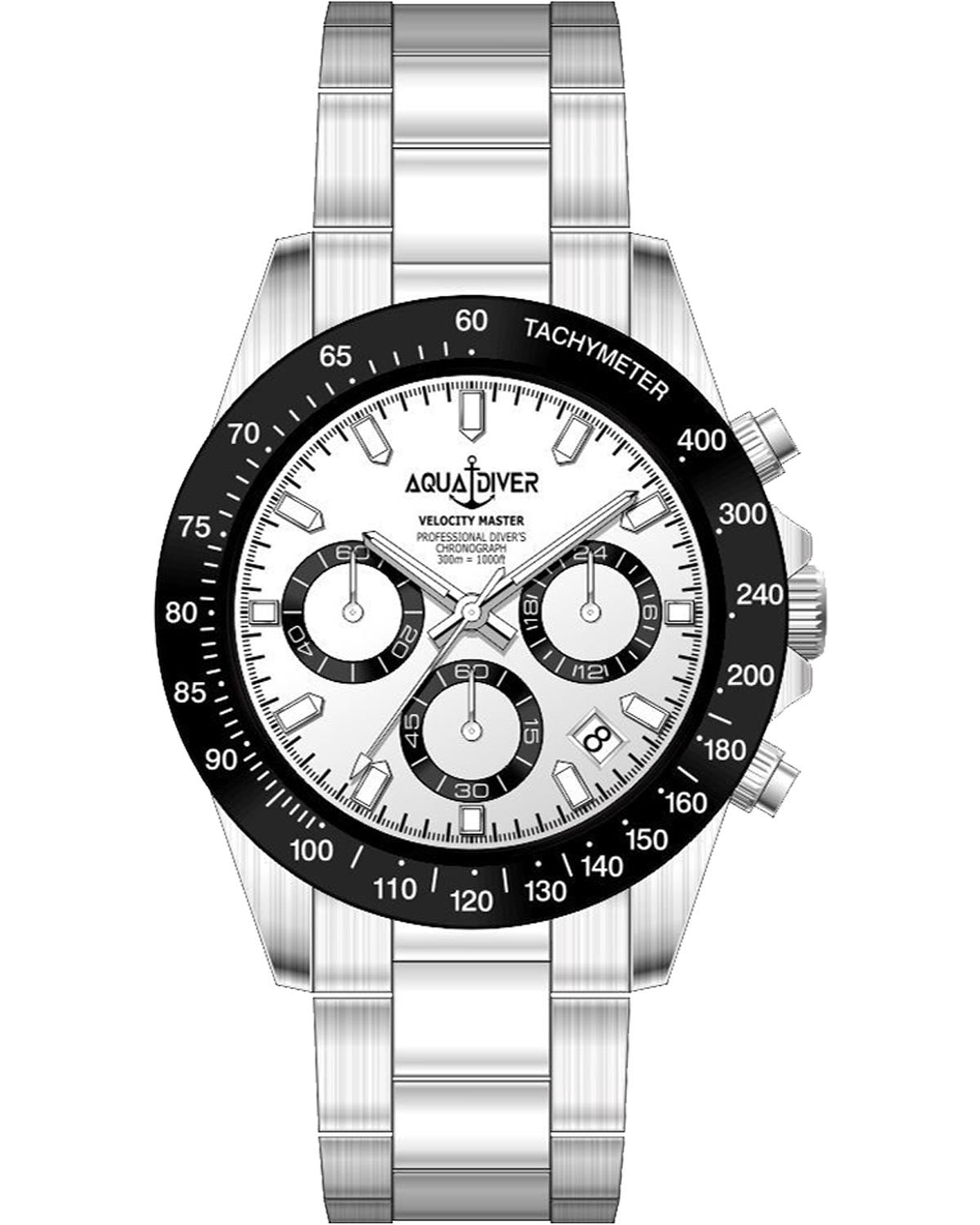 Ρολόι AQUADIVER Velocity Master Chronograph Silver Stainless Steel Bracelet