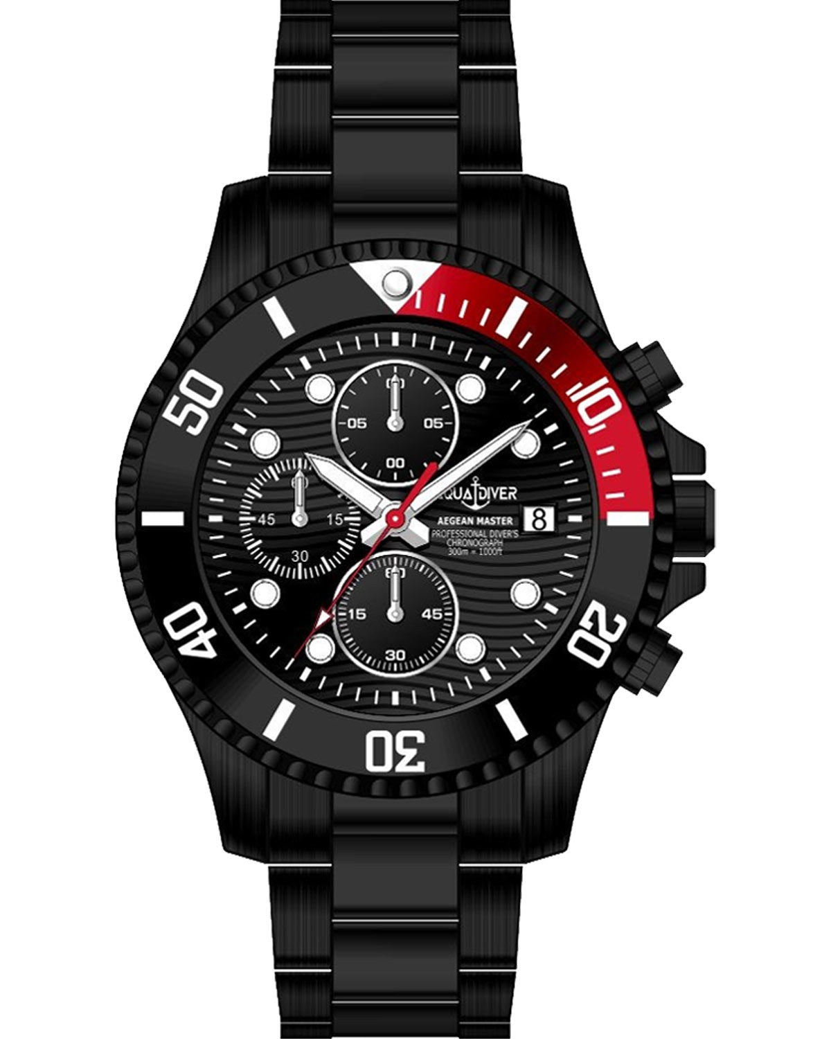 Ρολόι AQUADIVER Aegean Master Chronograph Black Stainless Steel Bracelet