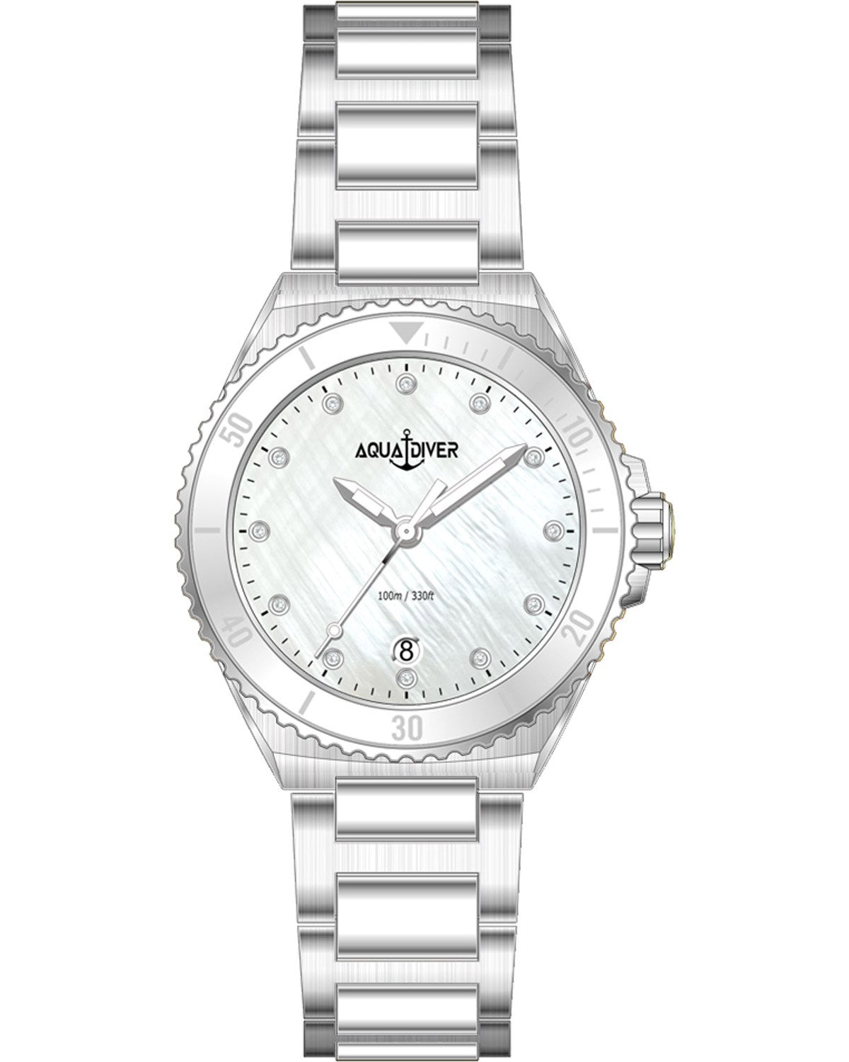 Ρολόι AQUADIVER Oceana Swarovski Silver Stainless Steel Bracelet