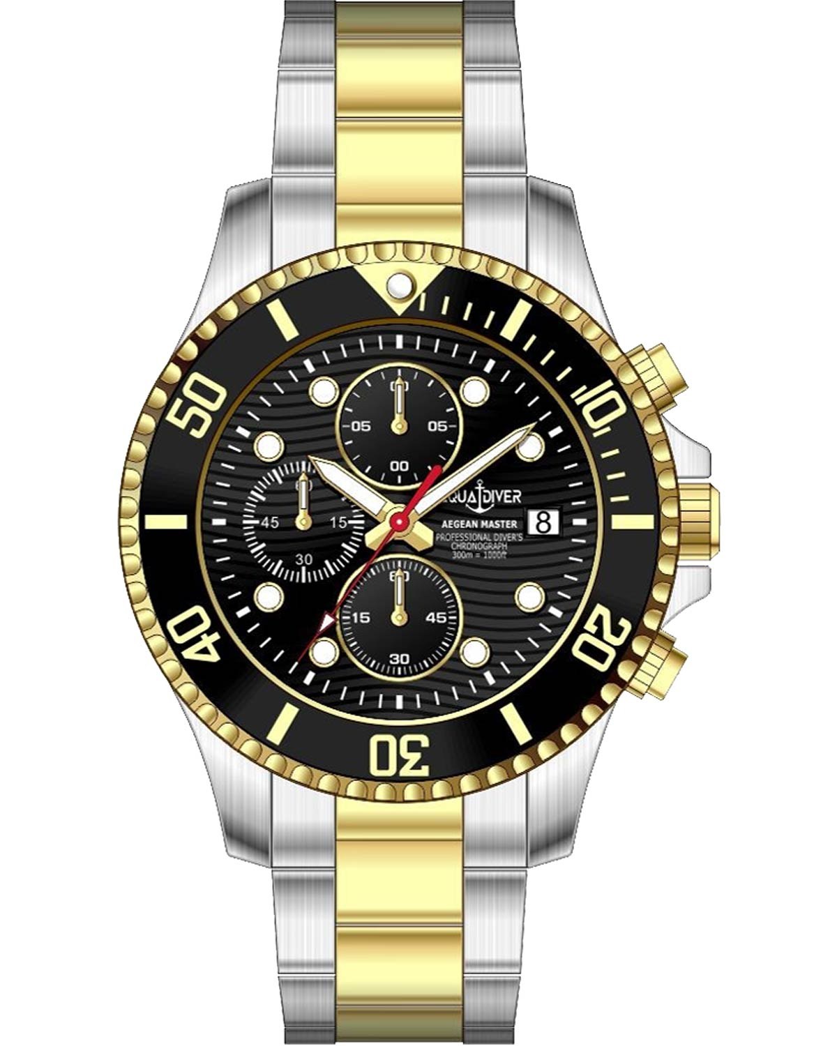 Ρολόι AQUADIVER Aegean Master Chronograph Two Tone Stainless Steel Bracelet