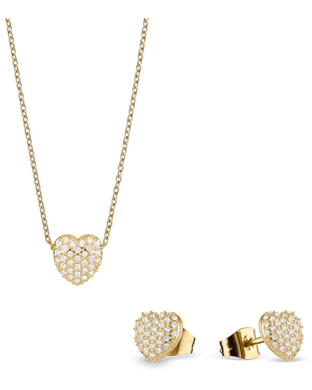 Σετ κολιέ και σκουλαρίκια BERING Valentine's Set Gold από ανοξείδωτο ατσάλι
