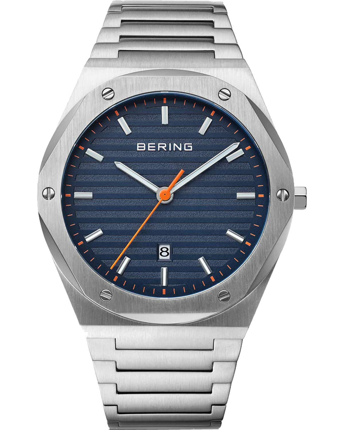 Ανδρικό ρολόι BERING Classic με ασημί μπρασελέ από ανοξείδωτο ατσάλι