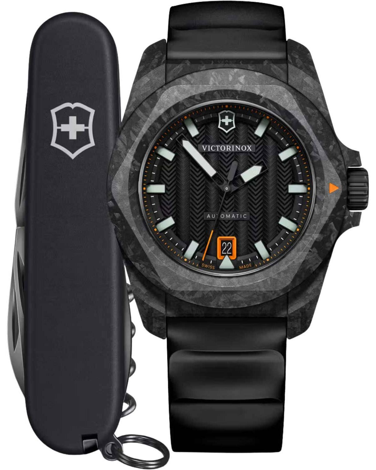 Ρολόι VICTORINOX I.N.O.X. Automatic Black Rubber Strap Gift Set