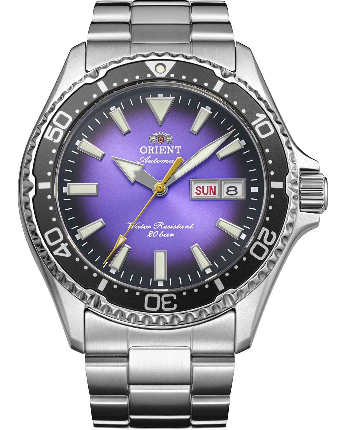 Ανδρικό ρολόι ORIENT Mako V αυτόματο με ασημί μπρασελέ από ανοξείδωτο ατσάλι