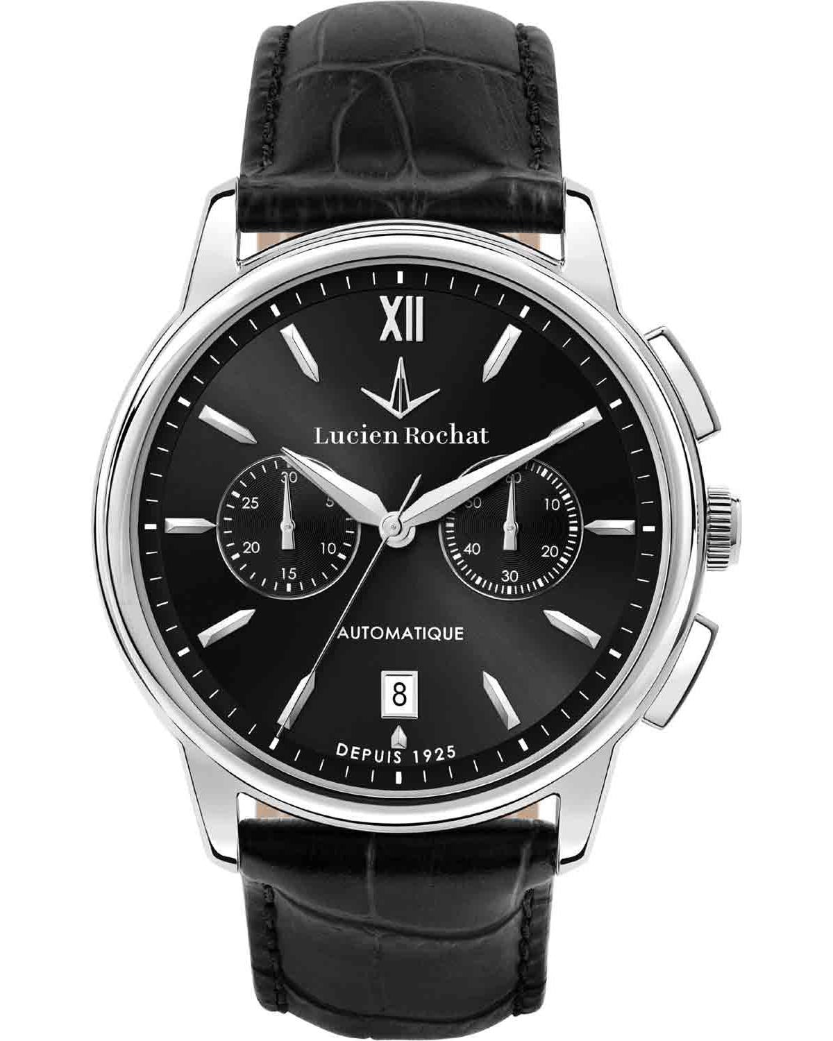 Ρολόι LUCIEN ROCHAT Iconic Automatic Chronograph Black Leather Strap