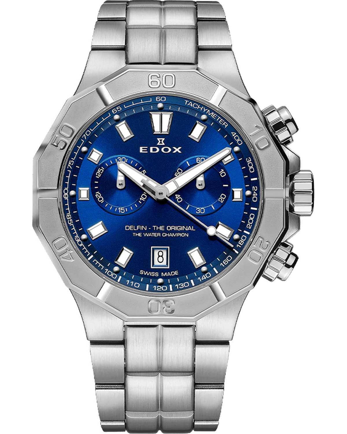 Ρολόι EDOX Delfin The Original Chronograph Silver Stainless Steel Bracelet