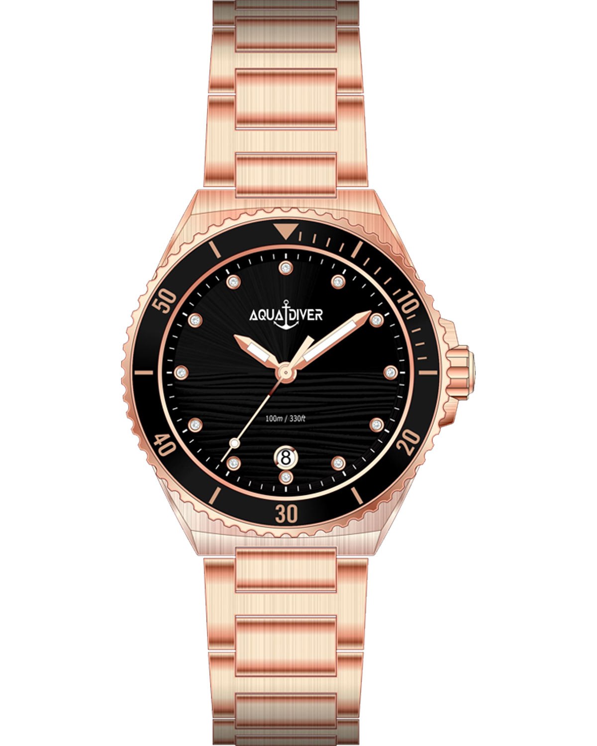Ρολόι AQUADIVER Oceana Swarovski Rose Gold Stainless Steel Bracelet