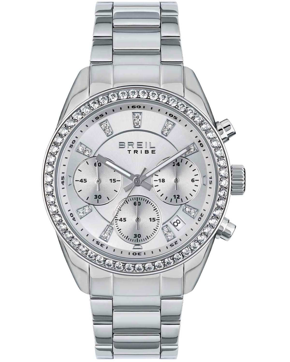 Ρολόι BREIL Tribe Azure Crystals Chronograph Silver Stainless Steel Bracelet