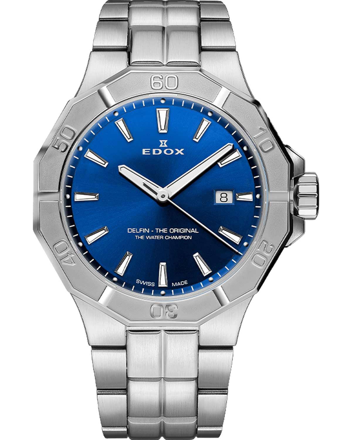 Ρολόι EDOX Delfin The Original Silver Stainless Steel Bracelet