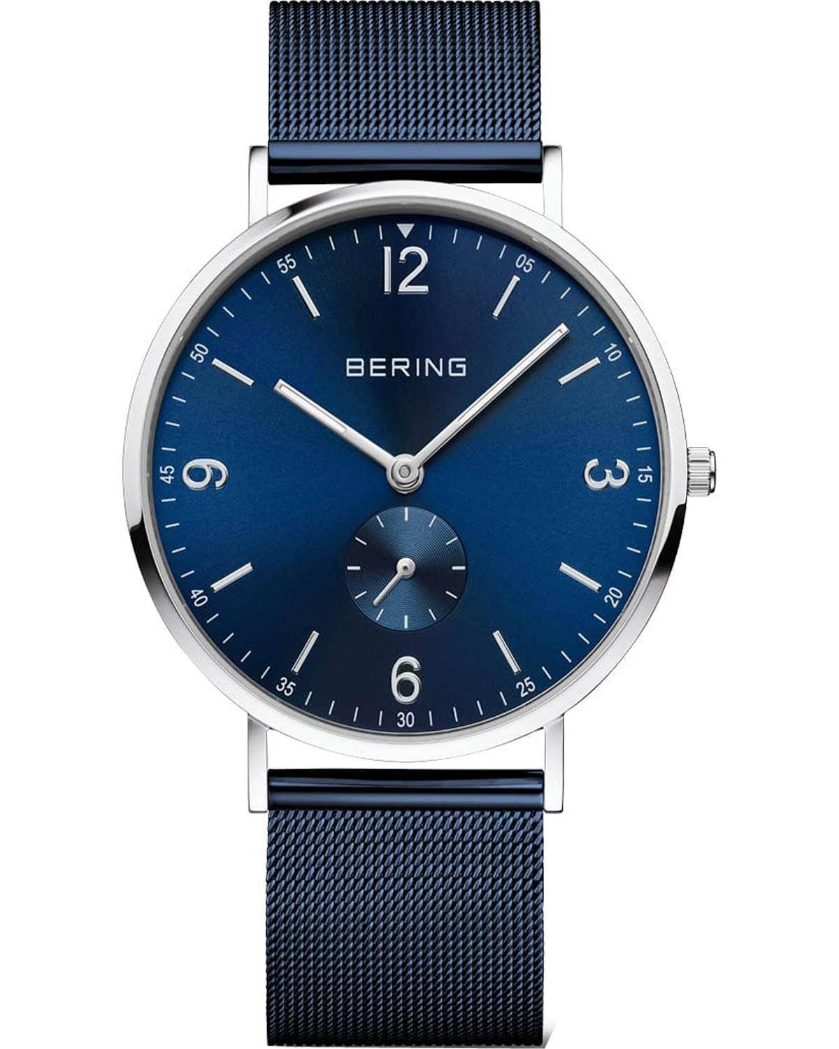 Ανδρικό ρολόι BERING Classic με μπλε μπρασελέ από ανοξείδωτο ατσάλι