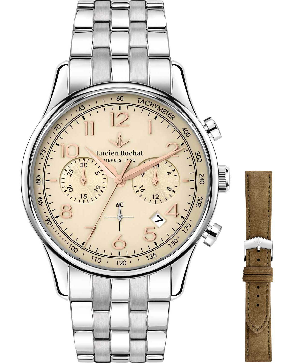 Ρολόι LUCIEN ROCHAT Montreux Chronograph Stainless Steel Bracelet Gift Set