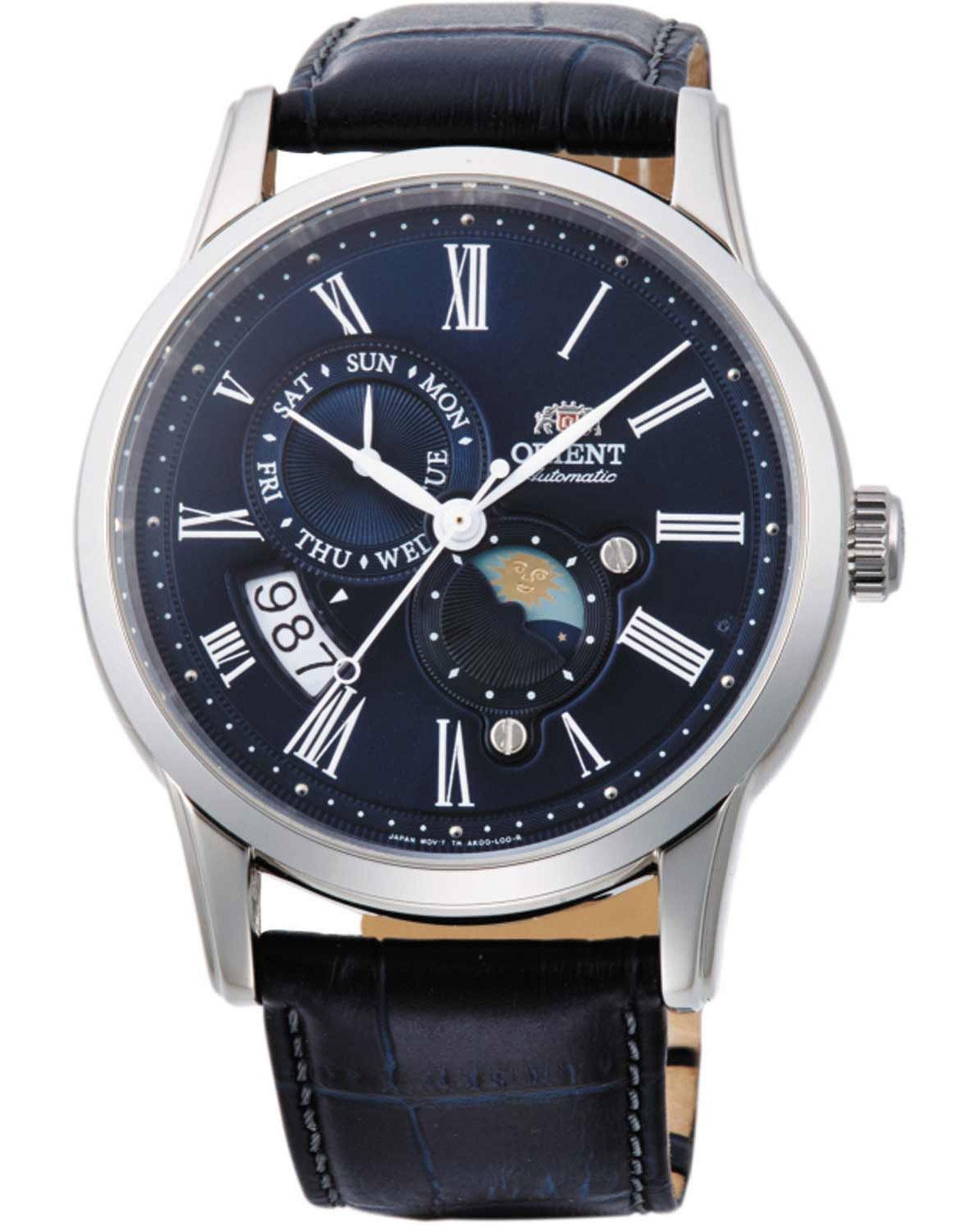 Ρολόι ORIENT Classic Sun and Moon Automatic Blue Leather Strap
