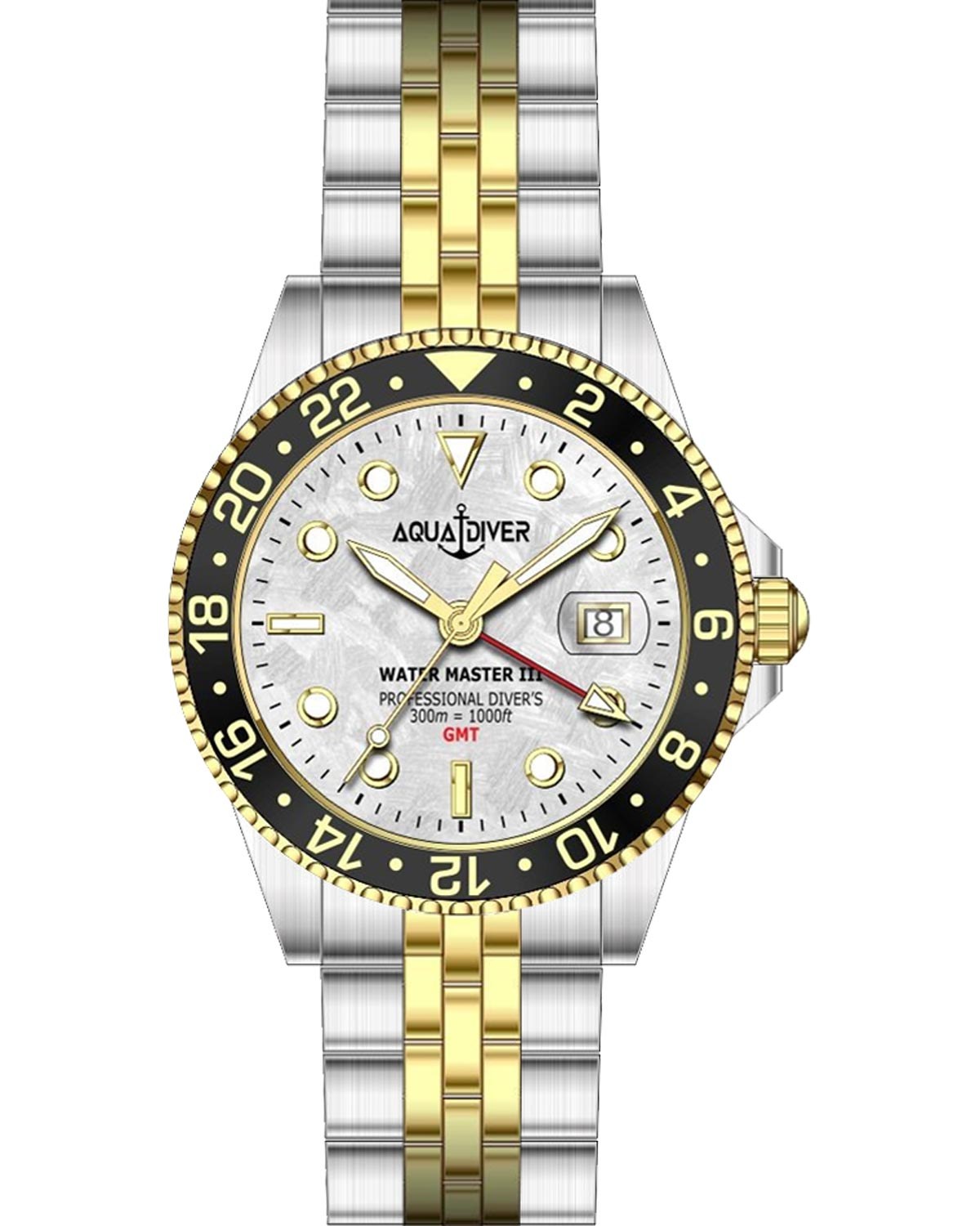 Ρολόι AQUADIVER Water Master III GMT Dual Time Two Tone Stainless Steel Bracelet
