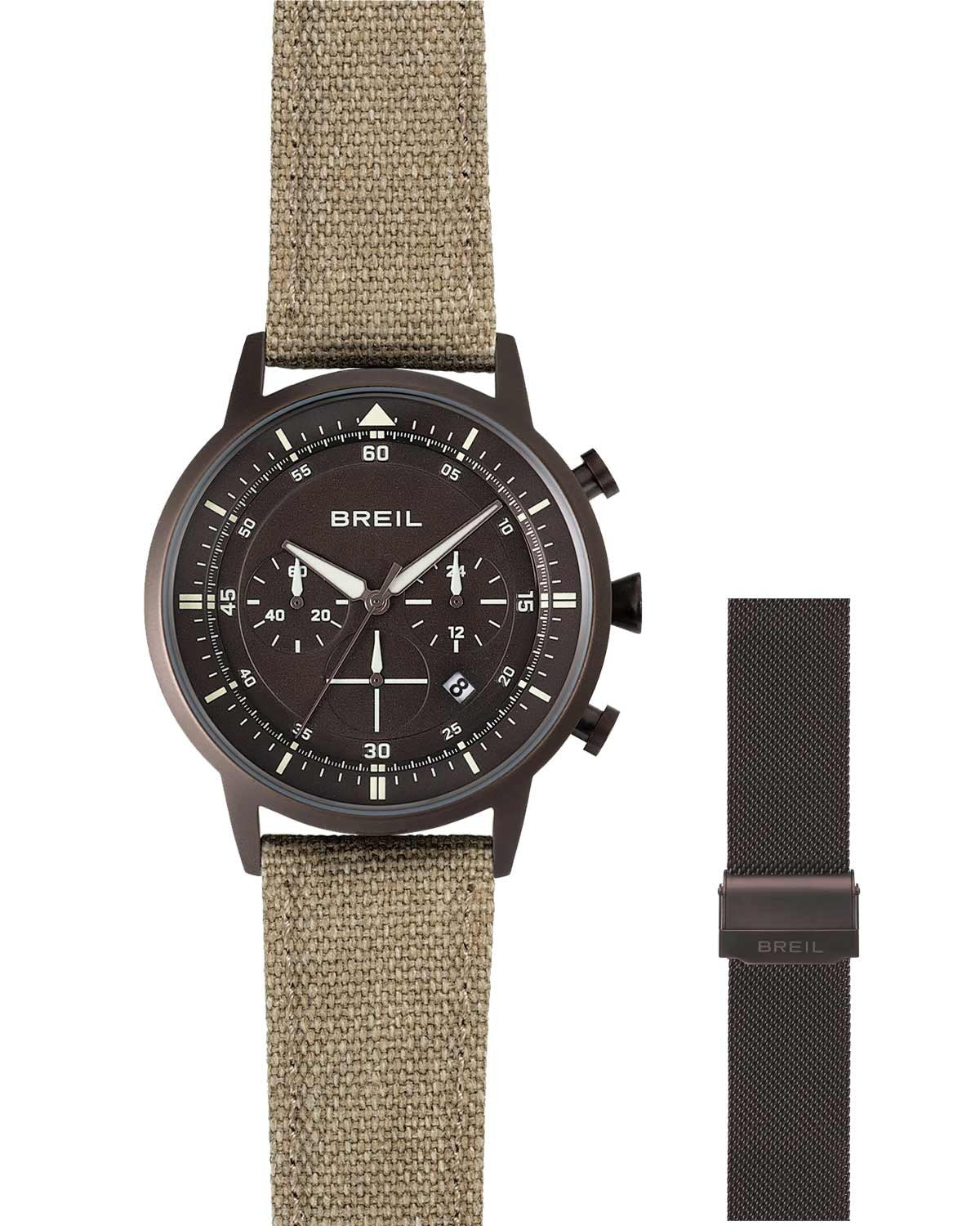 Ρολόι BREIL Six.3.Nine Chronograph Brown Combined Materials Strap