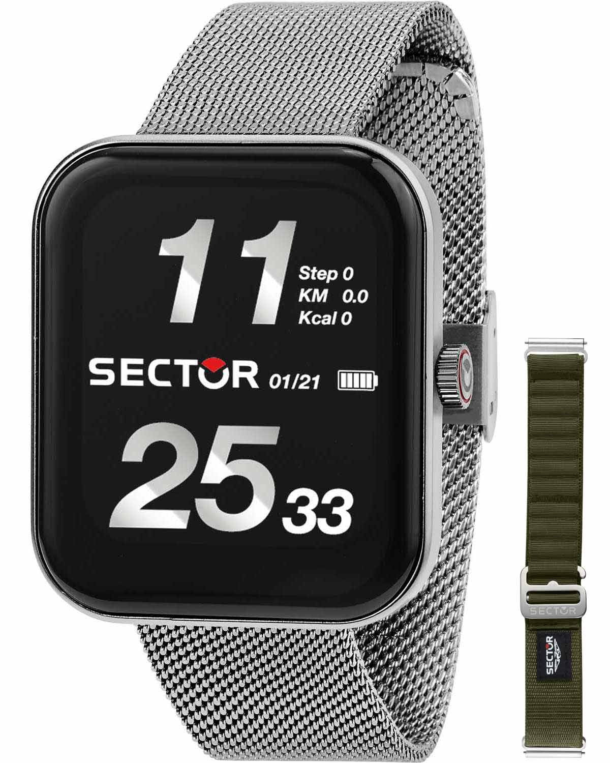 Ρολόι SECTOR S03 Pro Light Smartwatch Silver Stainless Steel Bracelet Gift Set