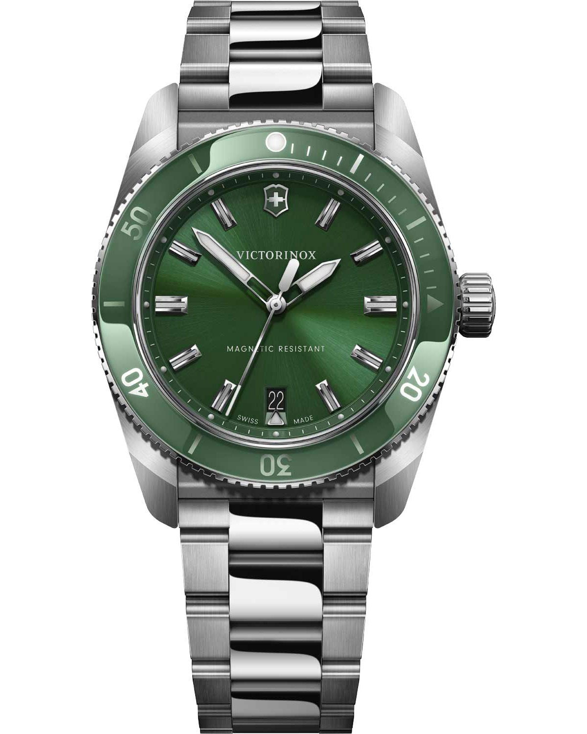 Ανδρικό ρολόι VICTORINOX Maverick με ασημί μπρασελέ από ανοξείδωτο ατσάλι