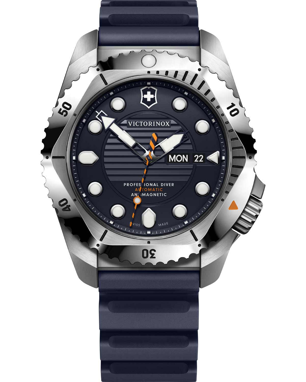 Ανδρικό ρολόι VICTORINOX Dive Pro αυτόματο με μπλε λουράκι από καουτσούκ