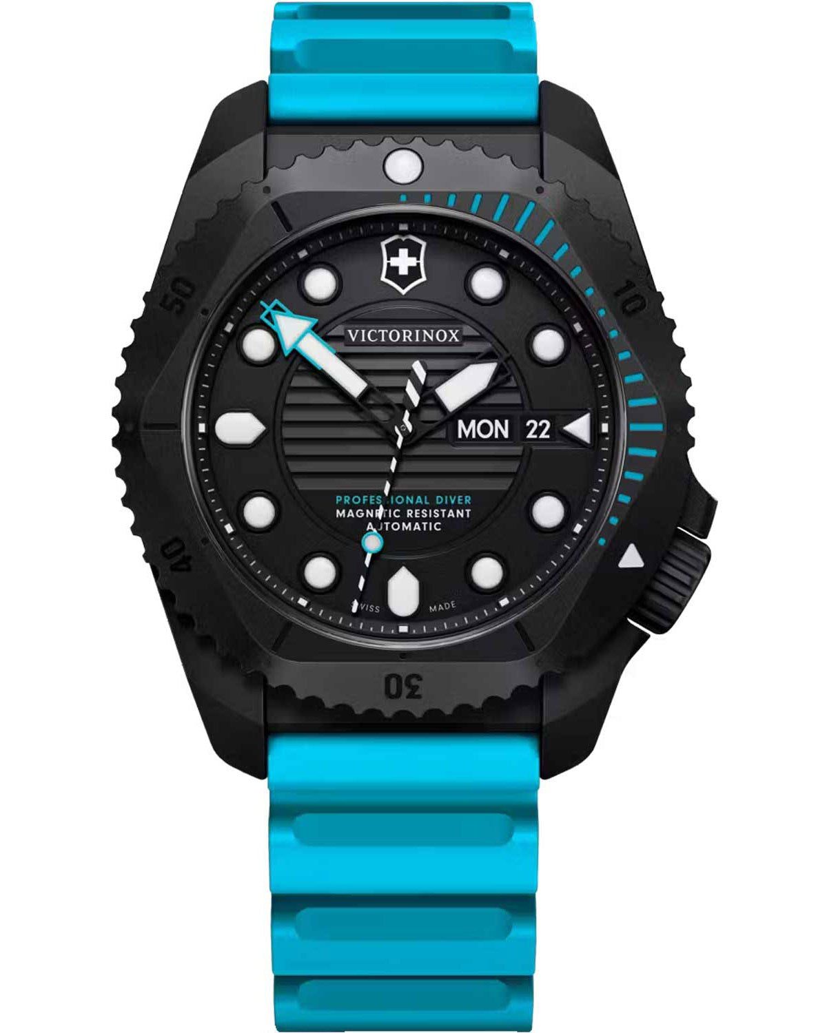 Ρολόι VICTORINOX Dive Pro Automatic Light Blue Rubber Strap