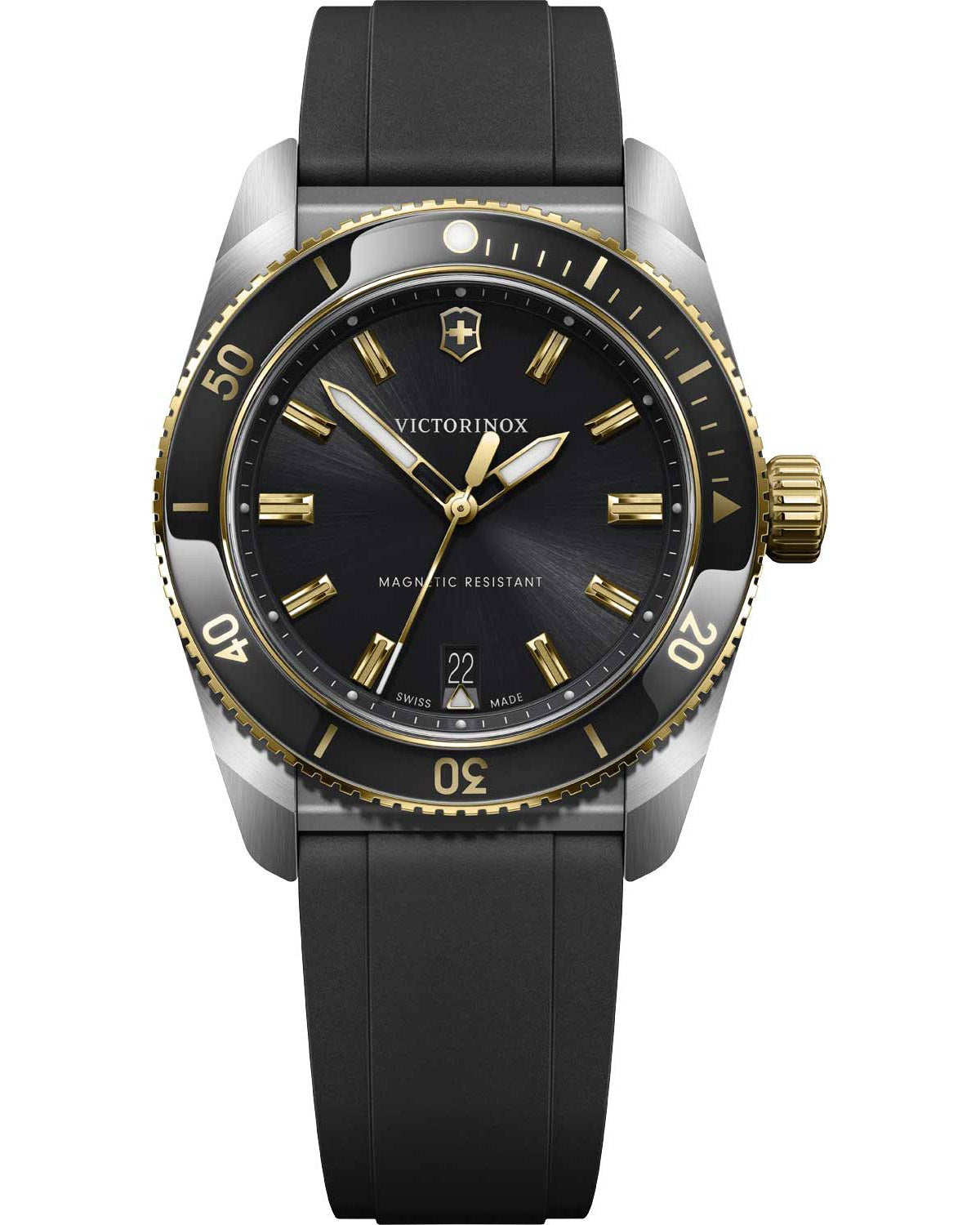 Ανδρικό ρολόι VICTORINOX Maverick με μαύρο λουράκι από καουτσούκ