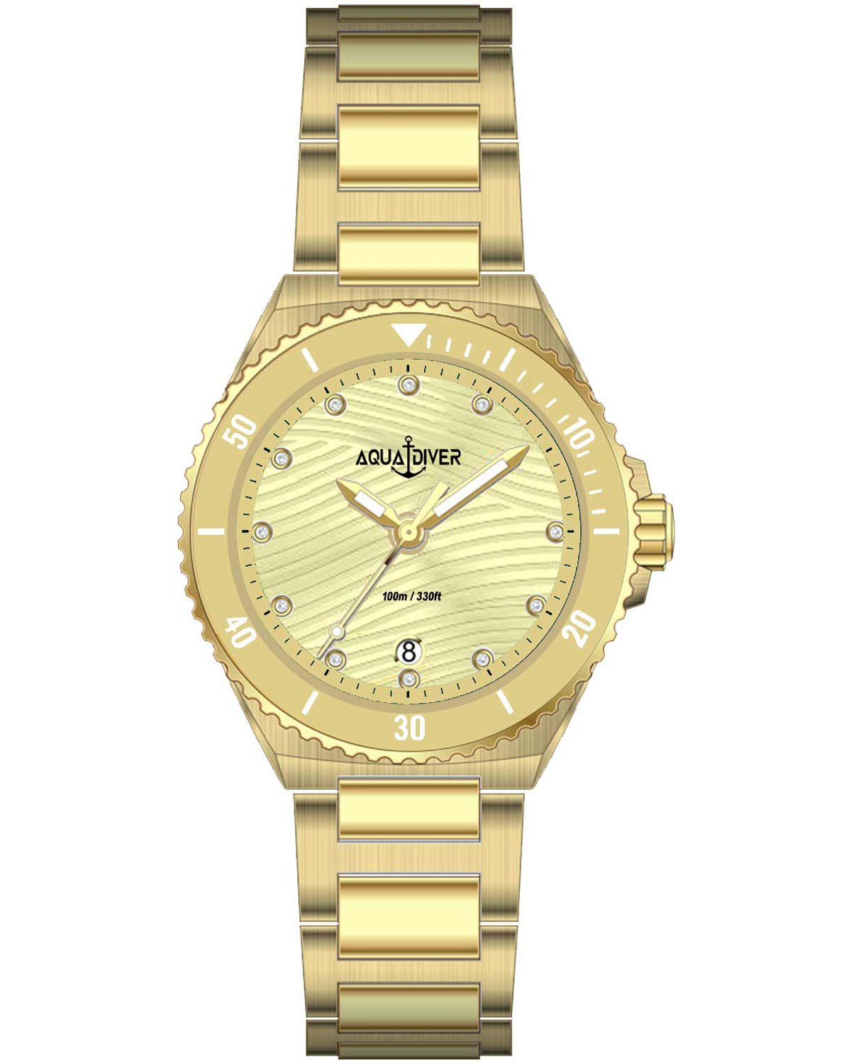 Ρολόι AQUADIVER Oceana Swarovski Gold Stainless Steel Bracelet