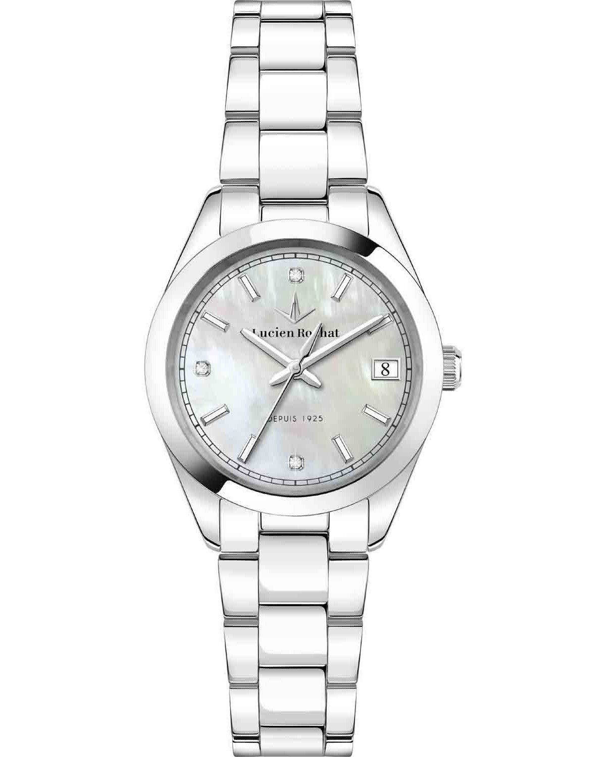 LUCIEN ROCHAT Madame Diamonds Silver Stainless Steel Bracelet
