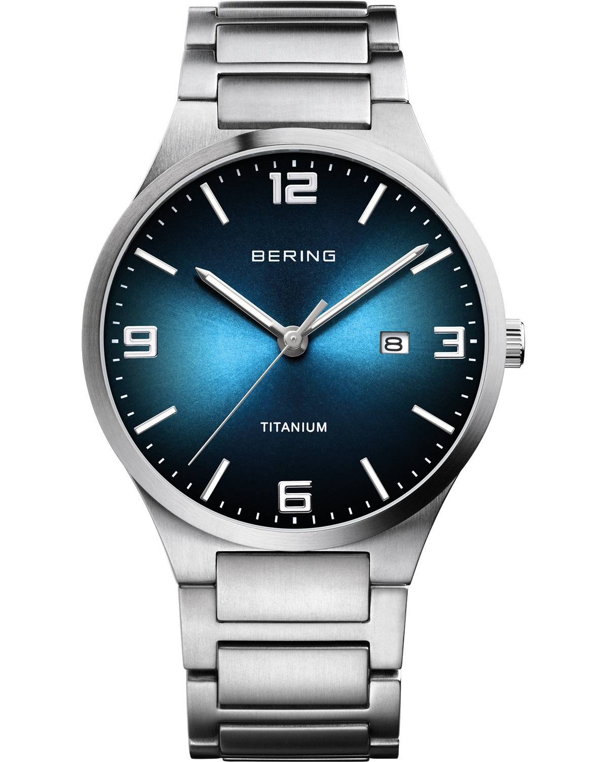 Ανδρικό ρολόι BERING Classic με ασημί μπρασελέ από τιτάνιο