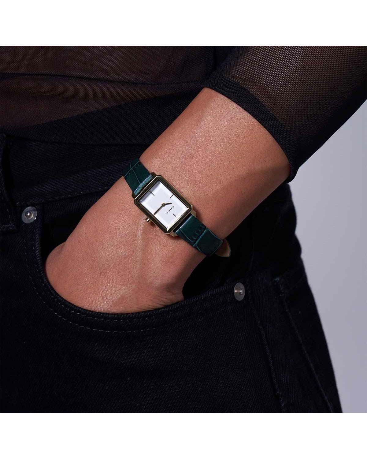 Ρολόι BREIL Carre Green Leather Strap