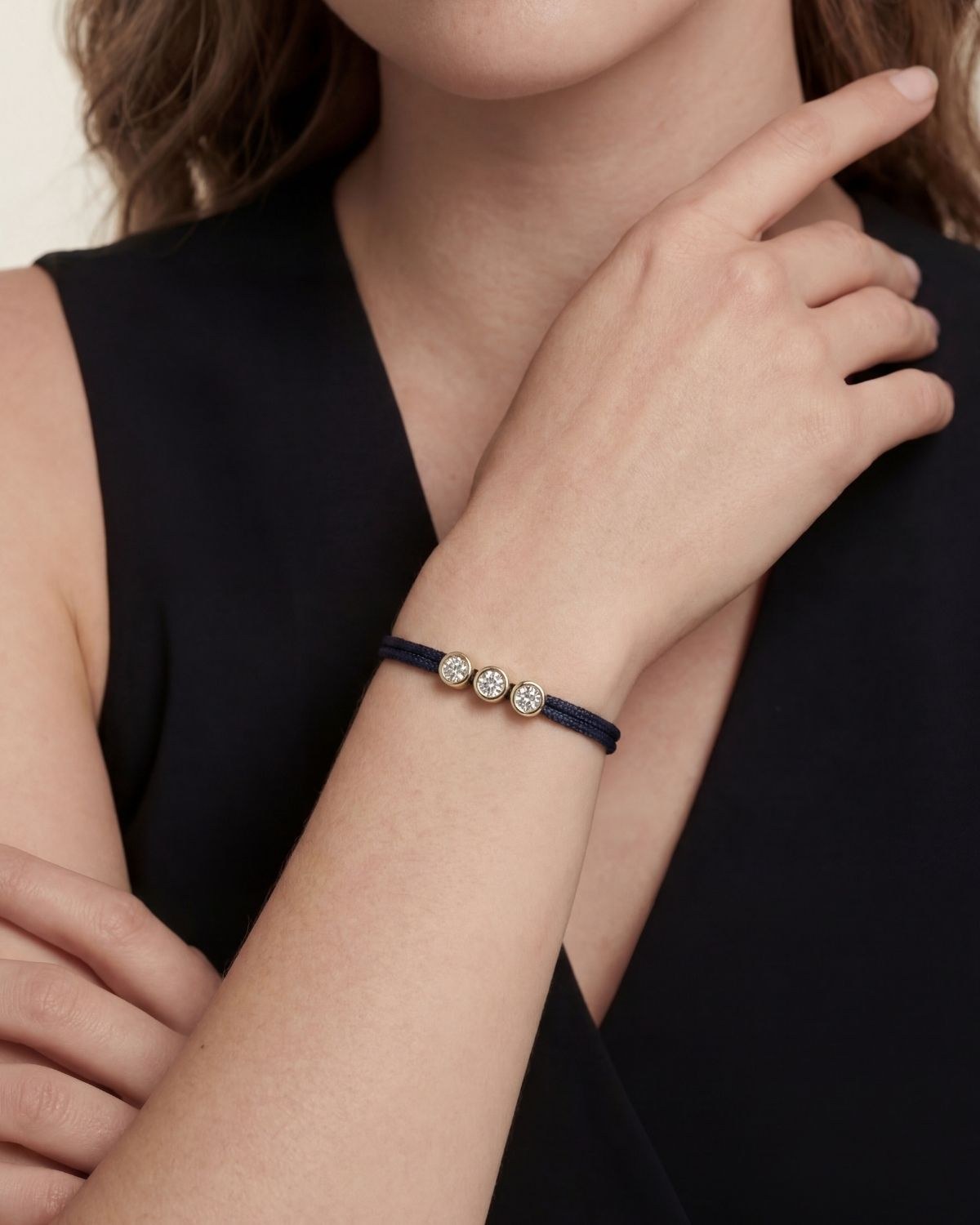 Βραχιόλι μπλε με διαμάντια Lab grown 0.15ct της LOVELAB