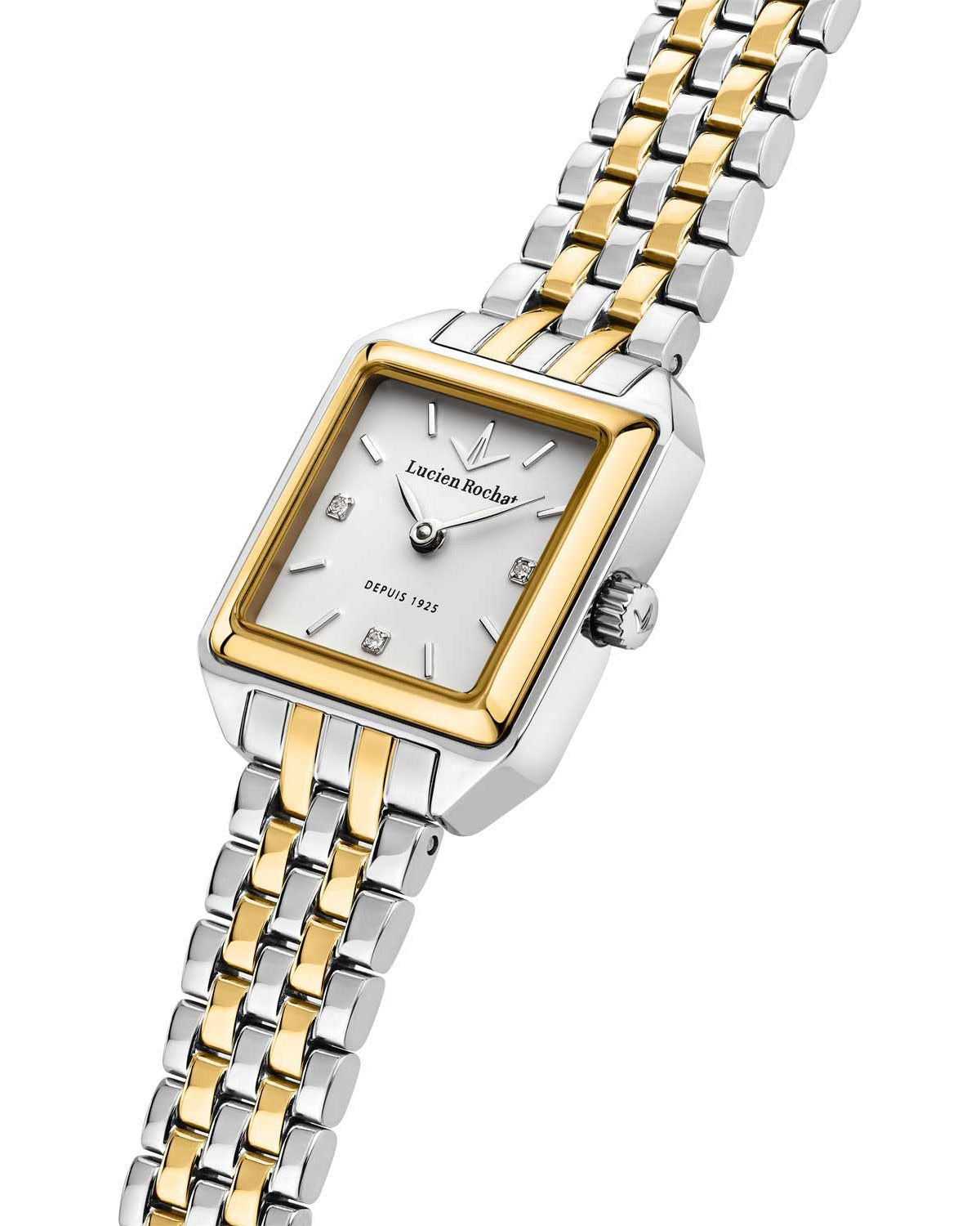 Ρολόι LUCIEN ROCHAT Aurorae Diamonds Two Tone Stainless Steel Bracelet