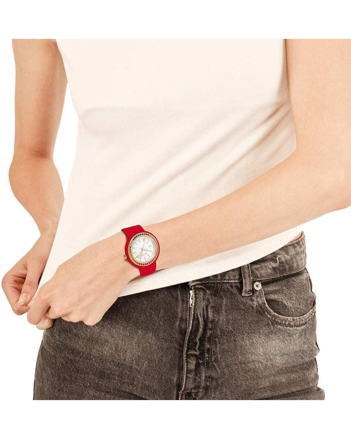 Ρολόι HIP HOP Hero.DOT Bezel Glam Crystals Red Silicone Strap