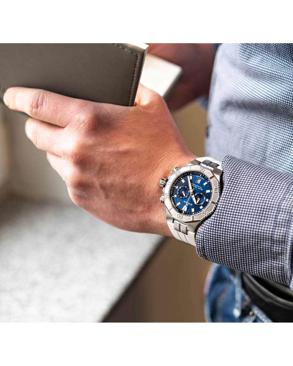 Ρολόι EDOX Delfin The Original Chronograph Silver Stainless Steel Bracelet