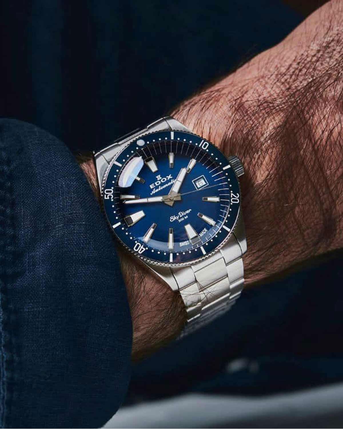 Ρολόι EDOX Skydiver Automatic Silver Stainless Steel Bracelet