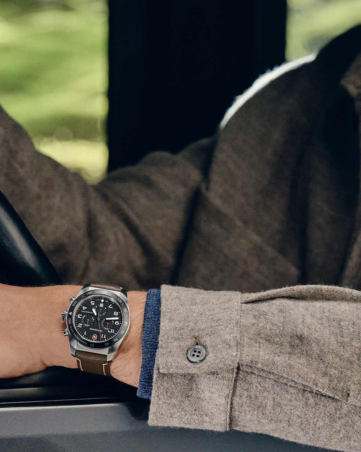 Ρολόι VICTORINOX Swiss Army Chronograph Brown Leather Strap