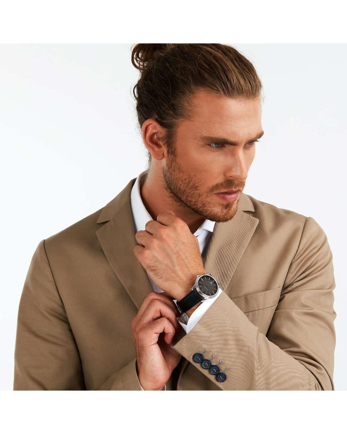 Ρολόι LUCIEN ROCHAT Iconic Black Leather Strap