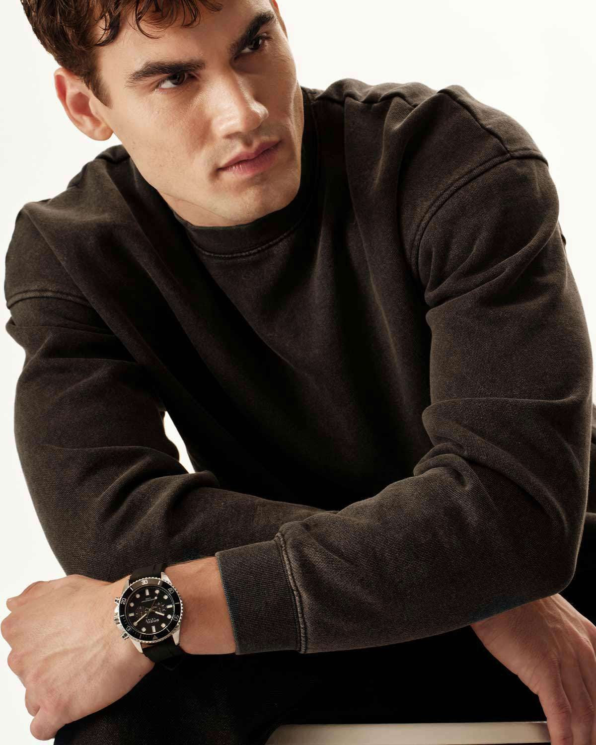 Ρολόι BREIL Tribe Stand Guard Chronograph Black Silicone Strap