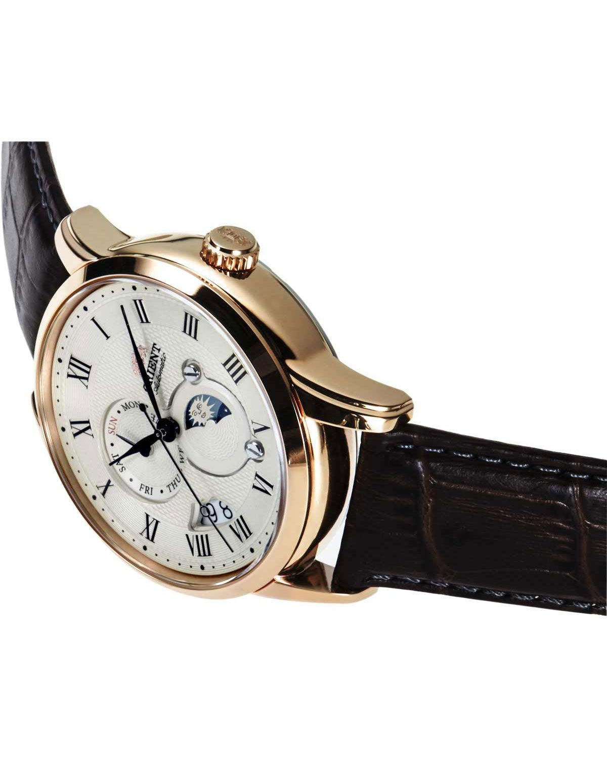 Ρολόι ORIENT Classic Sun and Moon Automatic Brown Leather Strap