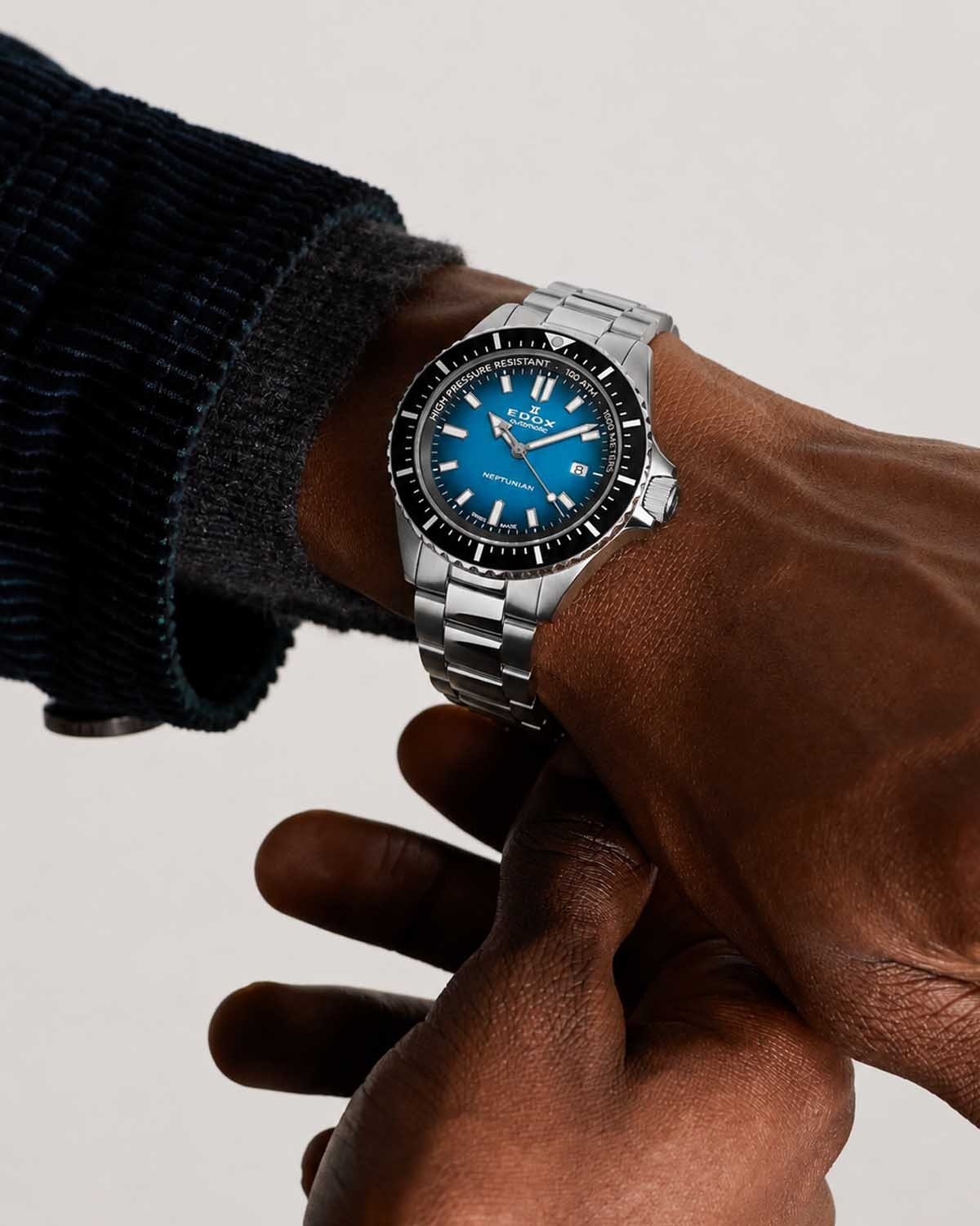 Ρολόι EDOX Neptunian Automatic Silver Stainless Steel Bracelet