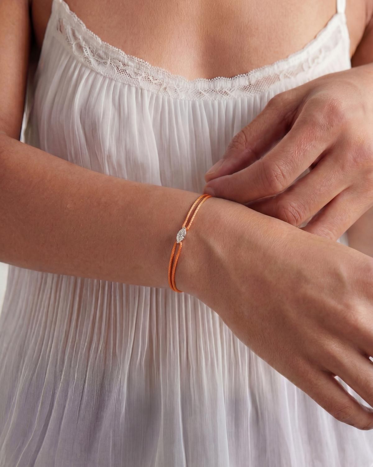 Βραχιόλι πράσινο με διαμάντι Lab grown 0.30ct της LOVELAB