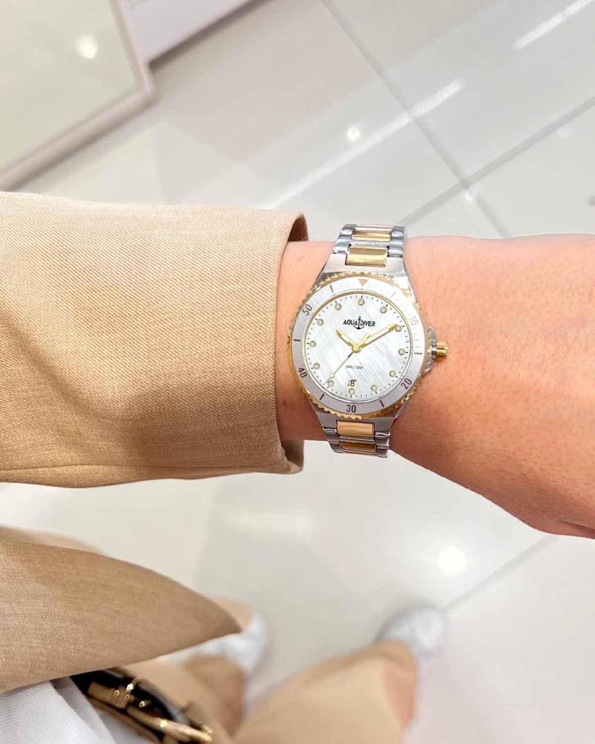 Ρολόι AQUADIVER Oceana Swarovski Two Tone Stainless Steel Bracelet