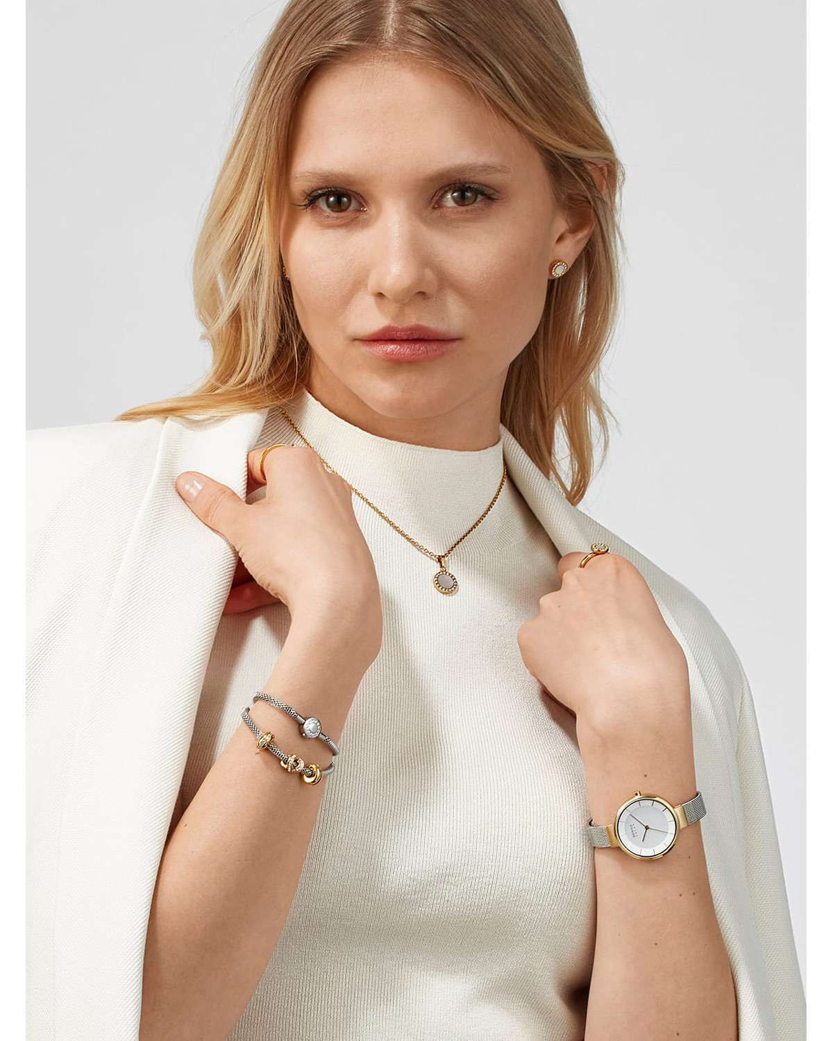BERING Solar Grey Stainless Steel Bracelet