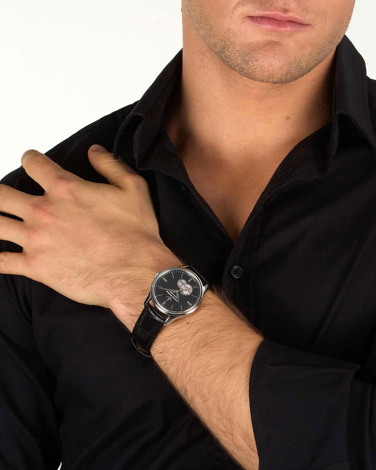Ρολόι LUCIEN ROCHAT Montreux Automatic Black Leather Strap