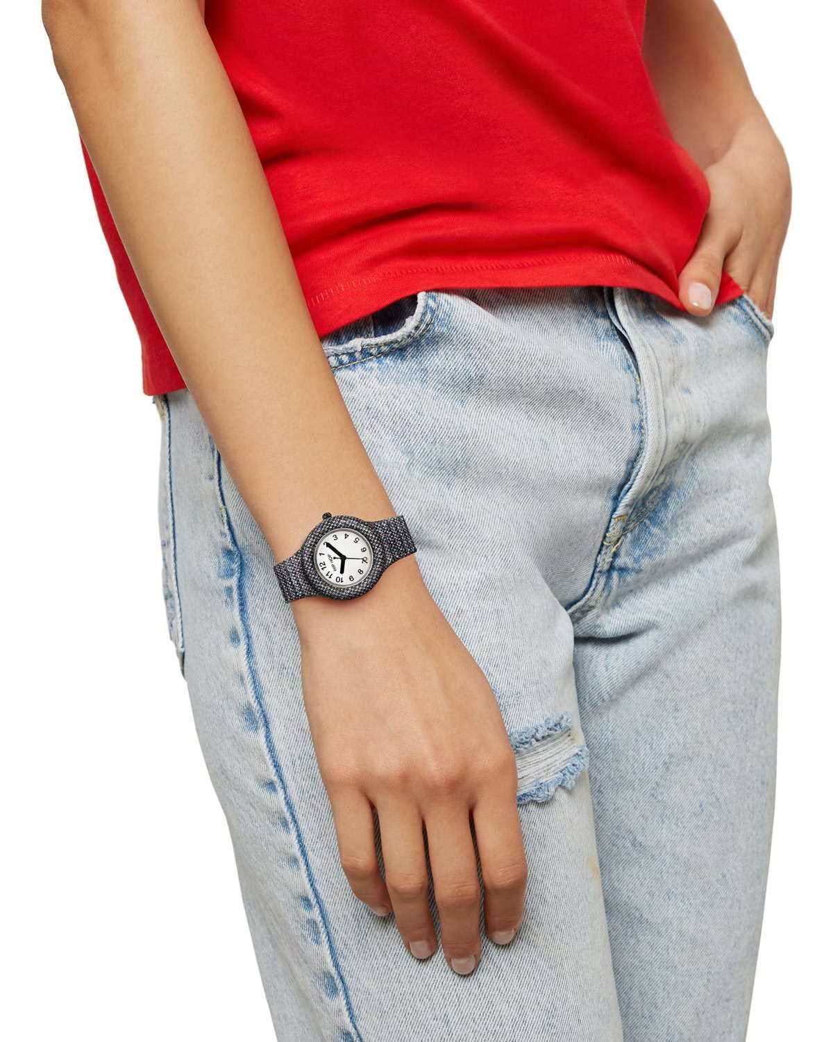 Ρολόι HIP HOP Shimmer Crush Black Combined Materials Strap