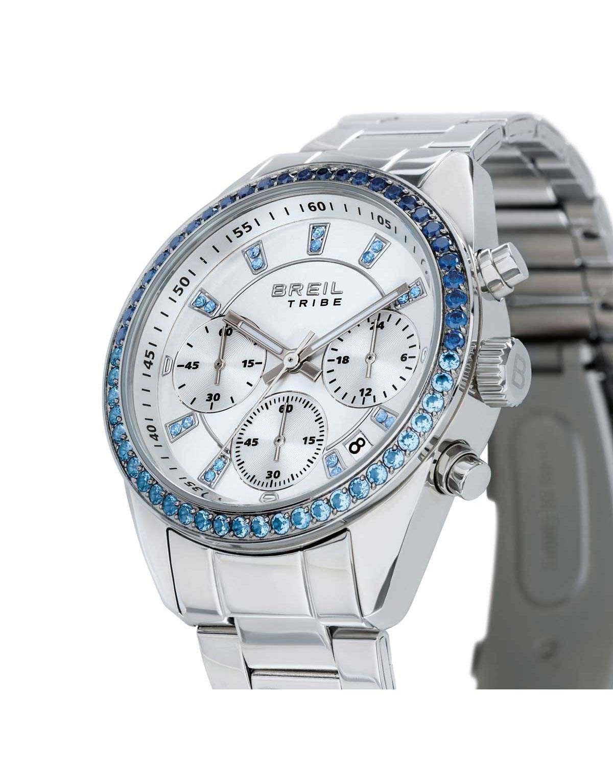 Ρολόι BREIL Tribe Azure Crystals Chronograph Silver Stainless Steel Bracelet