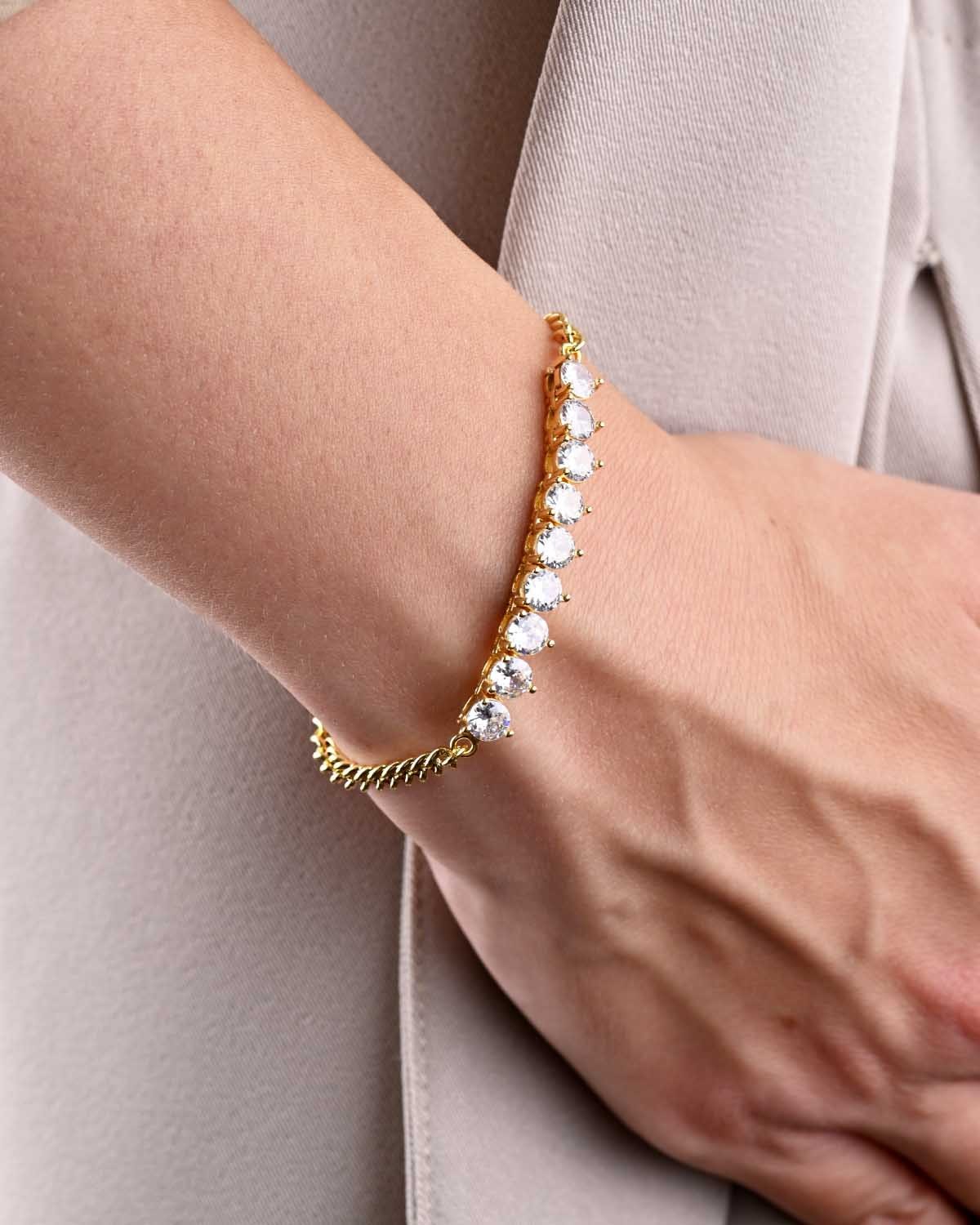 Βραχιόλι KIKI Star Collection από επιχρυσωμένο ασήμι 925 και ζιργκόν