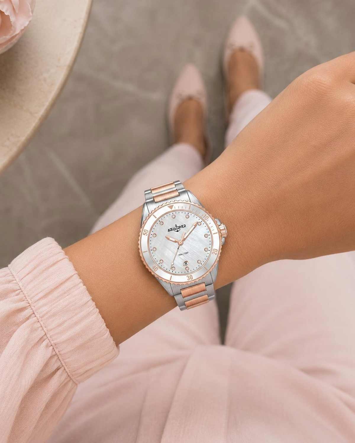 Ρολόι AQUADIVER Oceana Swarovski Two Tone Stainless Steel Bracelet