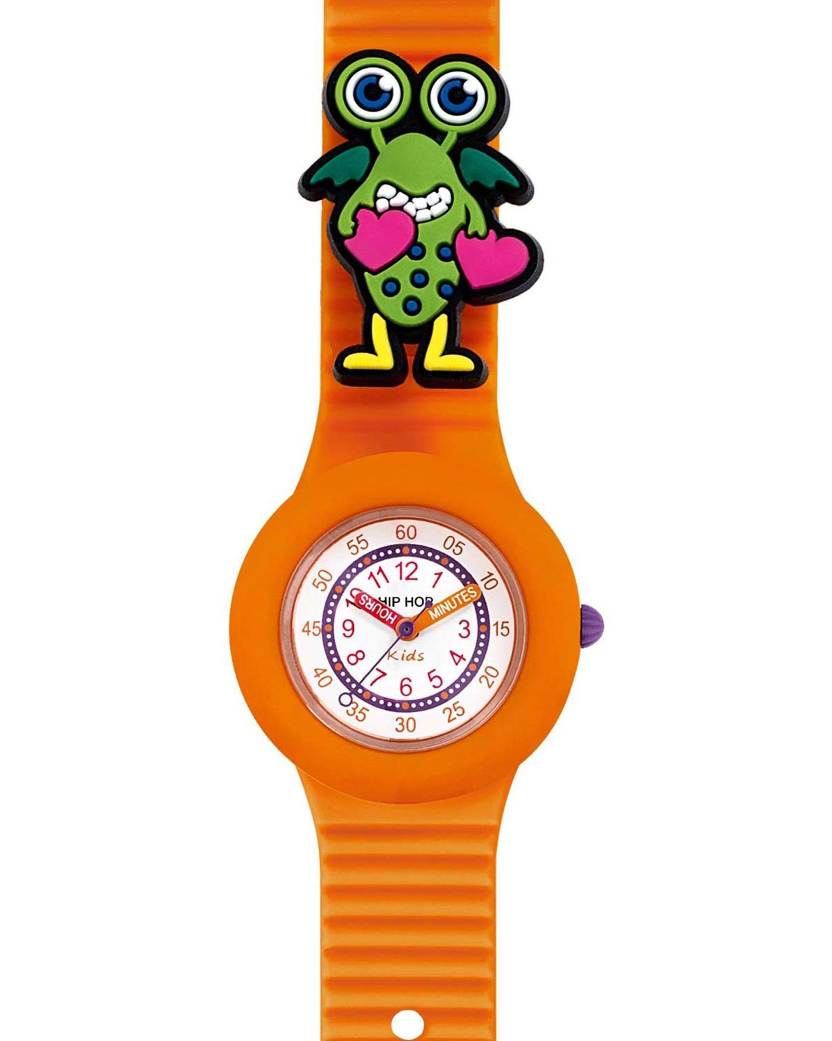 Παιδικό ρολόι HIP HOP PinTastic! Happy Monsters Orange Silicone Strap
